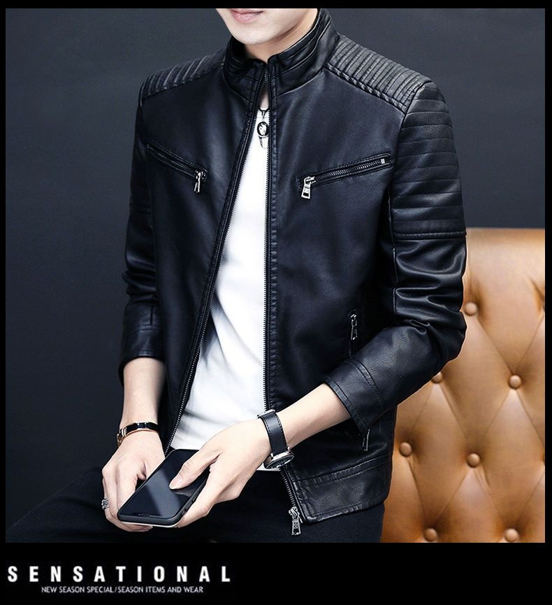 男士機車皮衣