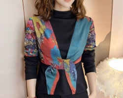 復古印花打底衫